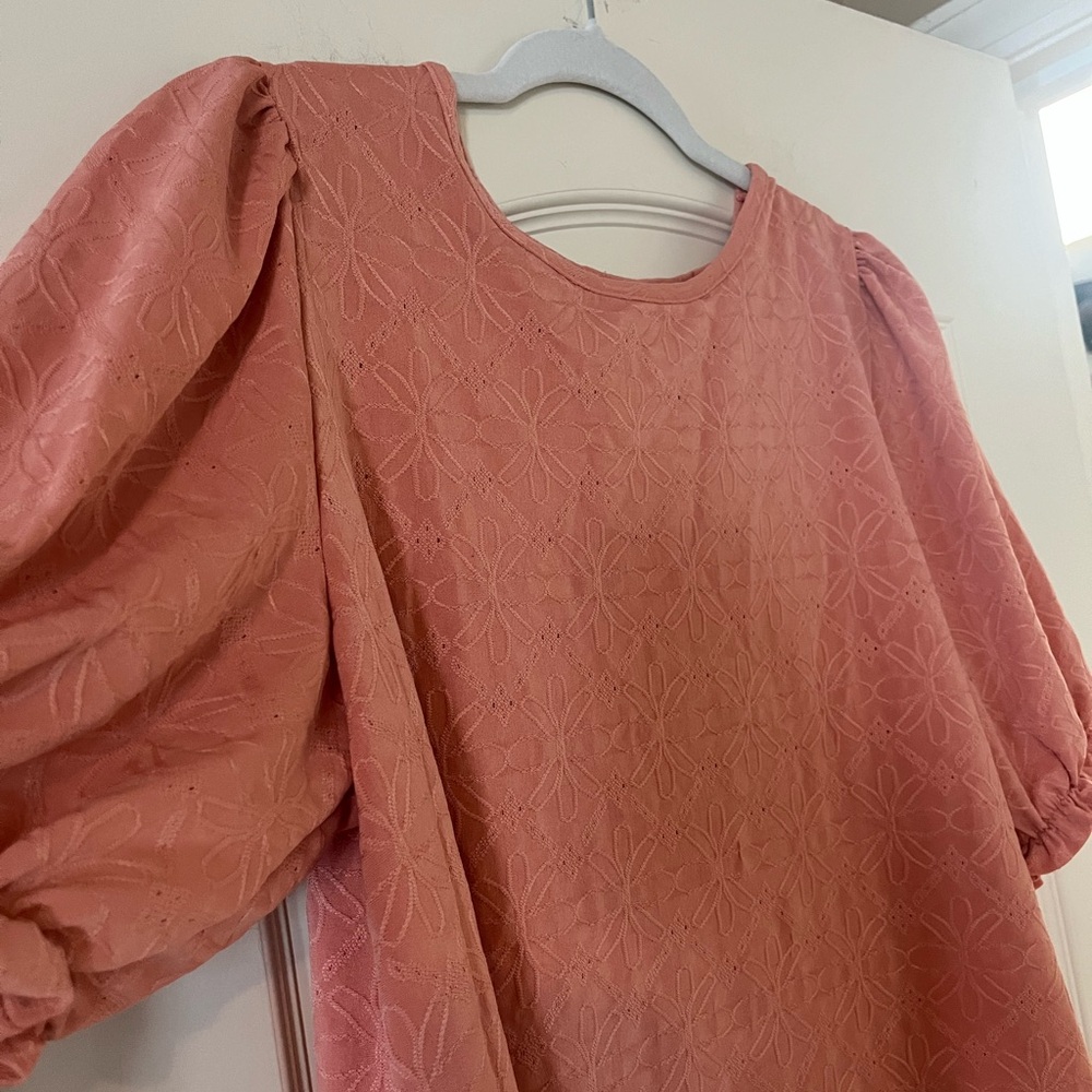 Lauren Conrad Light Pumpkin Women's Puff Sleeve Blouse Size Large - Picture 6 of 13